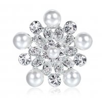 SB235 - Charming pearl alloy Saree Brooch